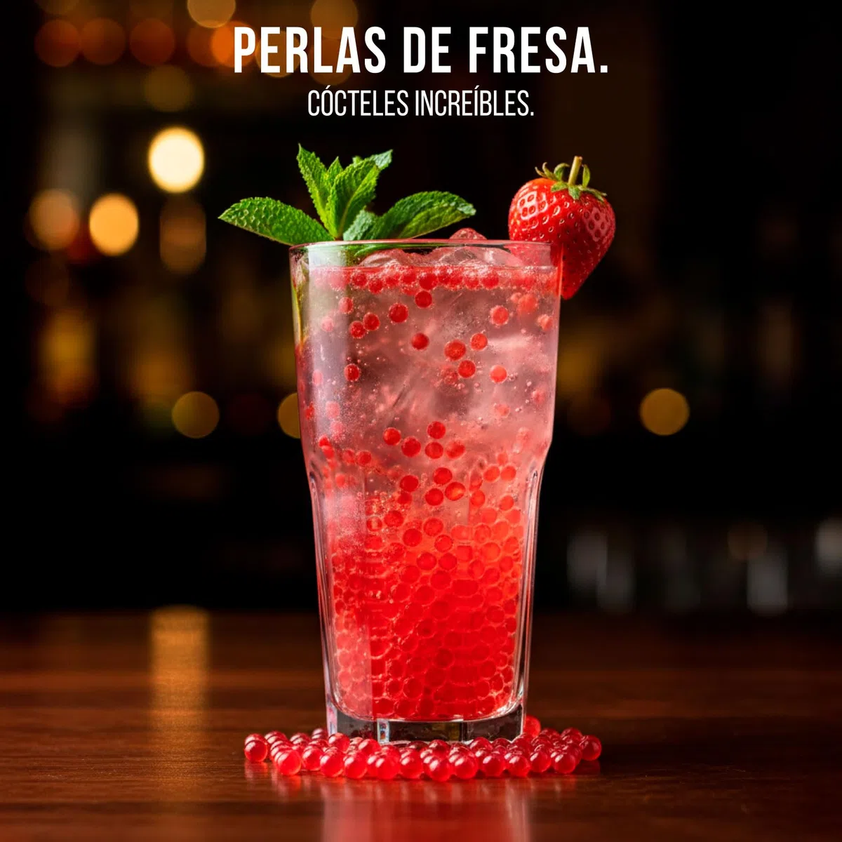 Esferificaciones de sabores. Esferas de Fresa. Perlas elaboradas con Fresas origen Nacional. Botes x 80grs. Perlas Fresa para combinar en sus creaciones culinarias. Productos Gourmet. (1 Bote)