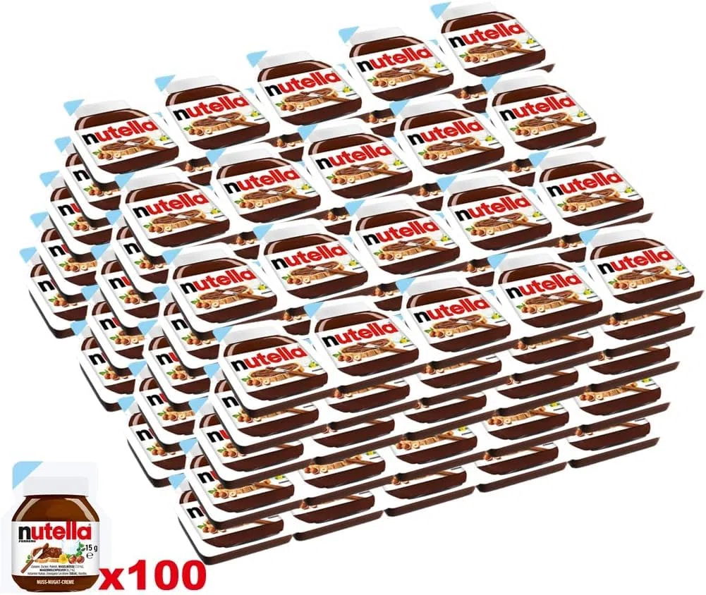 Ferrero - En monodosis, set de 100 unidades de 15 g, crema de avellanas y chocolate para untar - Pack Promoo