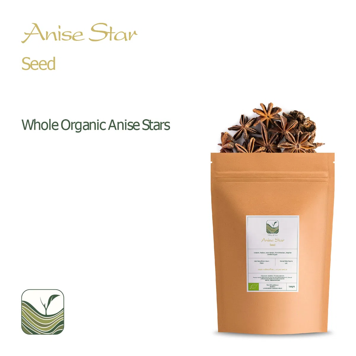 Anís Estrellado Orgánico Infusión Semillas - Badiana Sabor Dulce E Intenso - Anís Estrellado O Illicium Verum 200g