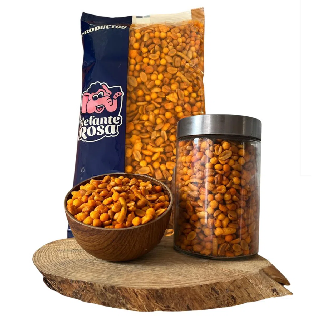 Mix de Frutos Secos Picantes · El Elefante Rosa Tueste Artesanal · Bolsa 1Kg · Aperitivos y Fiestas