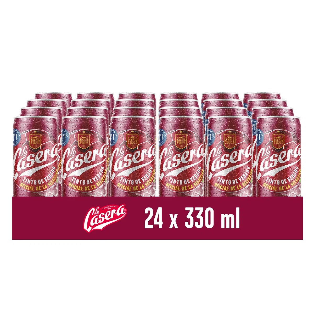 La Casera Tinto de Verano con Gaseosa - Lata, Pack 24 x 33 cl