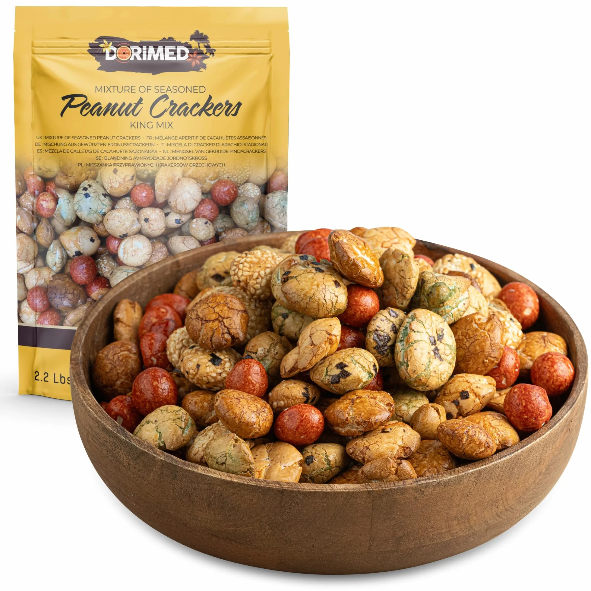 Mezcla de Aperitivo King Mix en un Paquete de 1 kg | Surtido Variado de Semillas de Sésamo, Maíz, Trigo | Con un un toque a Sal y Soja | Ideal como Snack | Dorimed