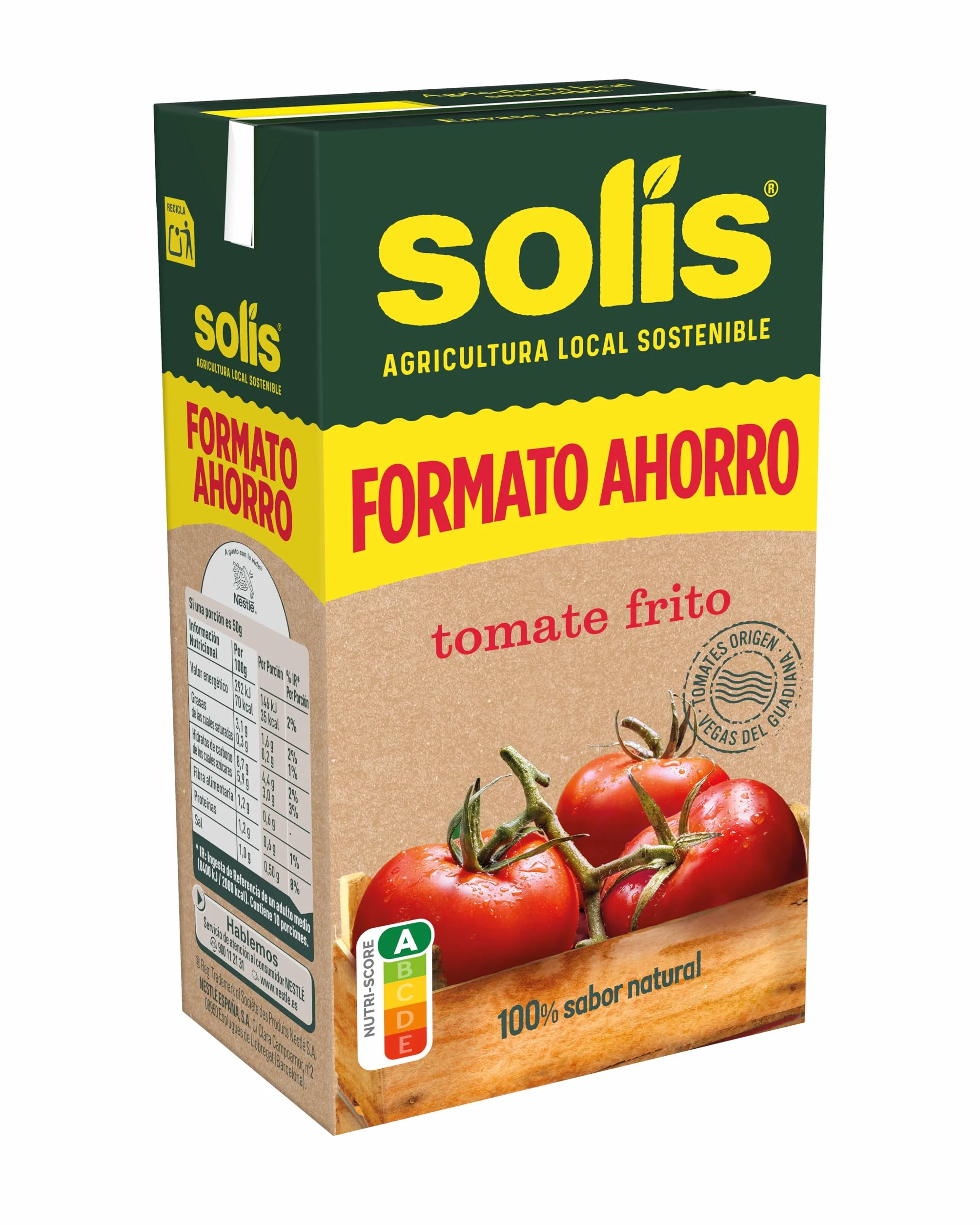 Solis Tomate Frito Formato Ahorro Brick 500 g (salsa de tomate)