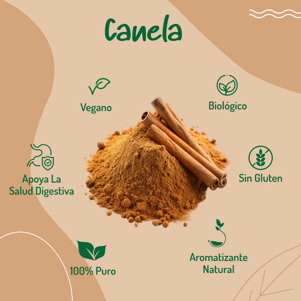 Canela de Ceylan en Polvo Ecologica - 500g. Canela Ceylan en Polvo Vegana 100% Natural y Pura de Calidad sin Aditivos ni Conservantes.