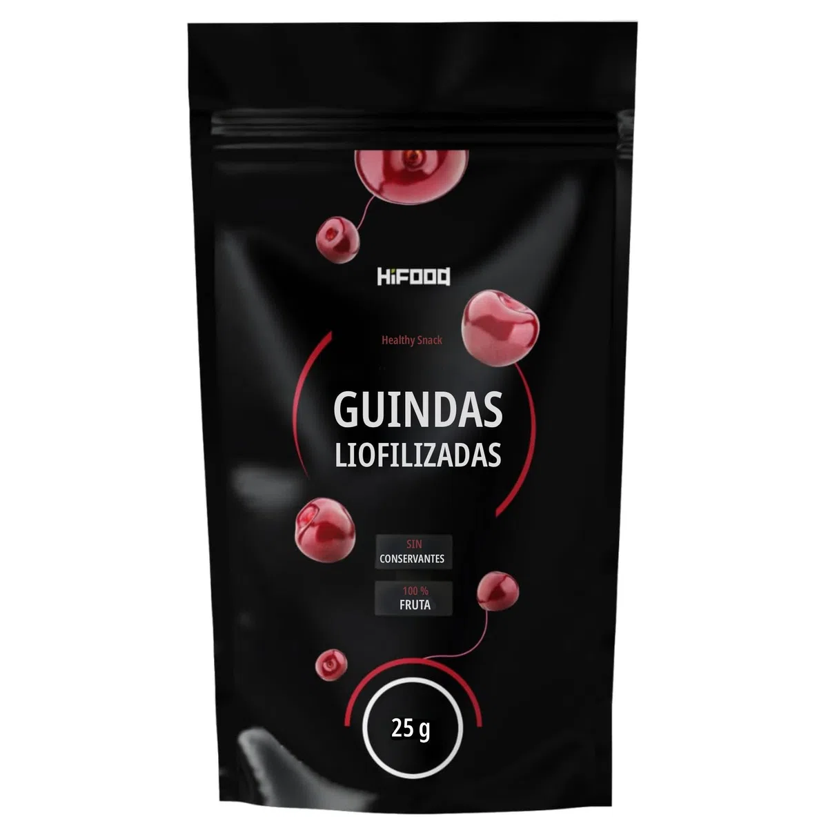 HiFood cerezas liofilizadas 25 g – frutas enteras, sin azúcares añadidos ni conservantes, de sabor natural