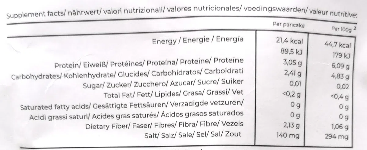 Cleanfoods 21 calorías panqueques l panqueque neutro 425g l 32 panqueques l 21 calorías/panqueque l konjac/konjac glucomanano l preparación en 2 minutos