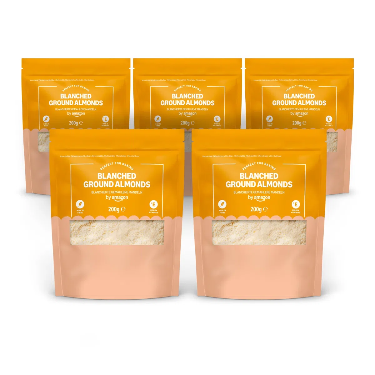by Amazon Almendra Pelada Molida - 200g, paquete de 5