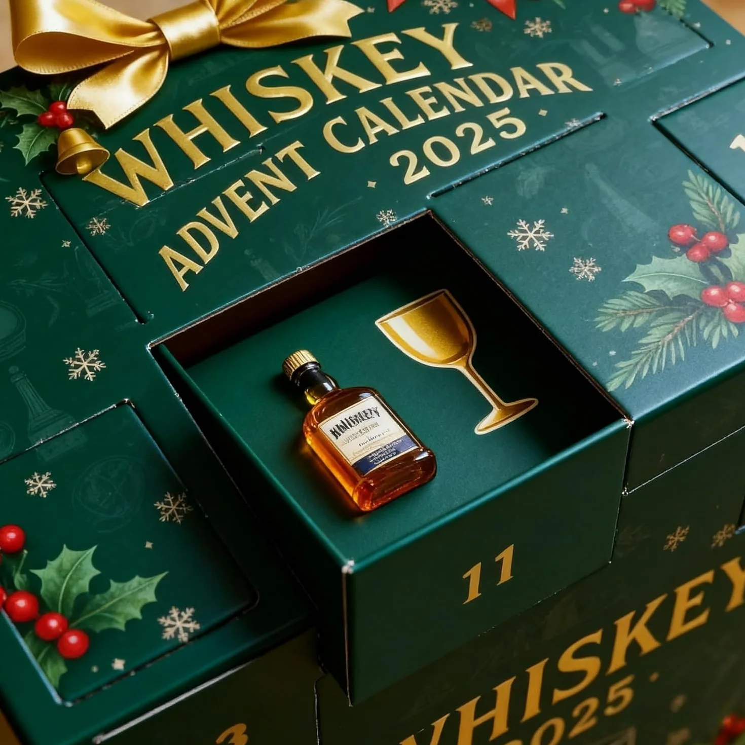 Calendario de Adviento de whisky 2025, 24 muestras de whisky de alta calidad para cuenta regresiva y regalo, un viaje de degustación diaria a través de los sabores del whisky del mundo (B)