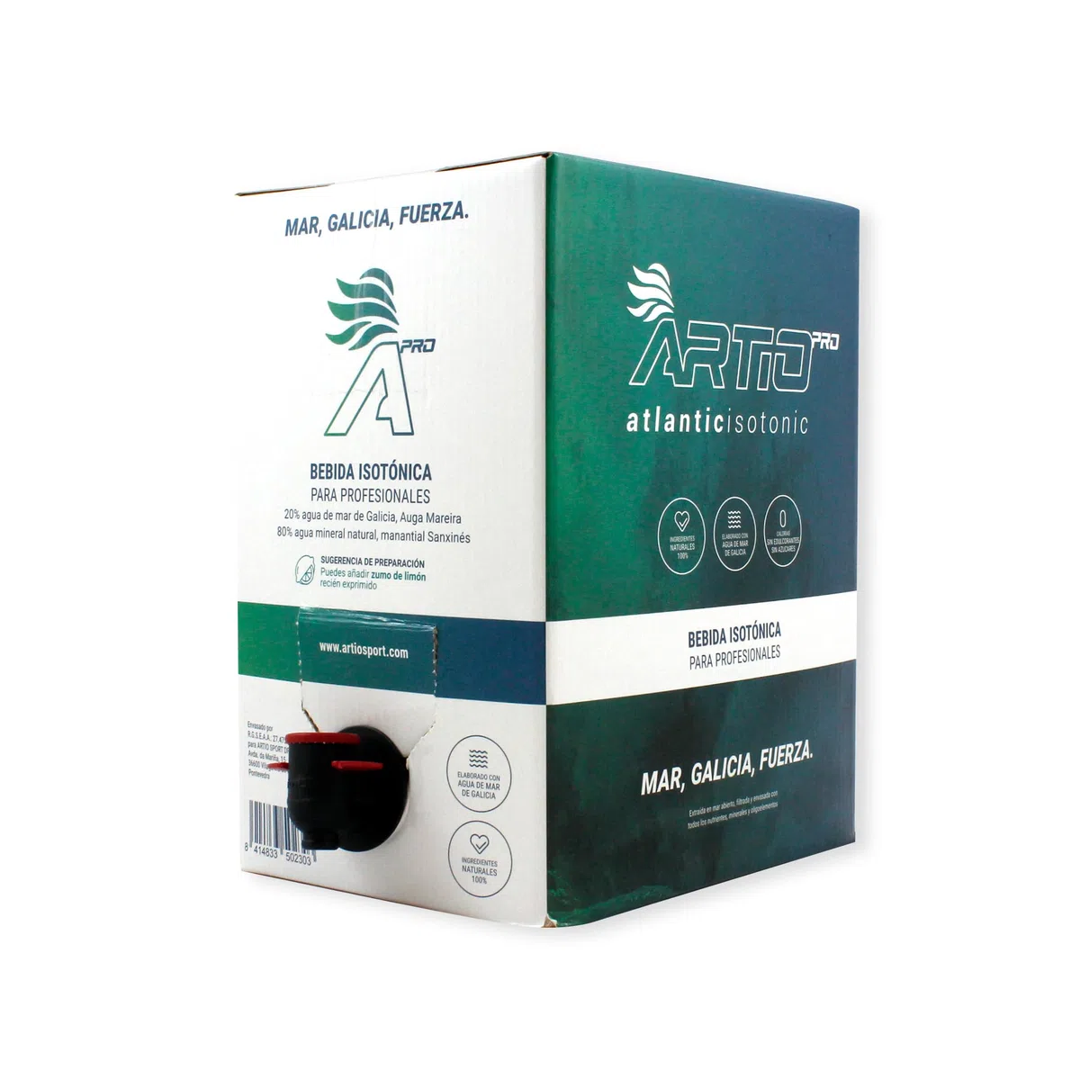 Artio PRO 5L – Agua de Mar Atlántica de las Islas Cíes | Hidratación Natural con Electrolitos | Sin Azúcar | Ideal para Deporte, Recuperación y Toda la Familia