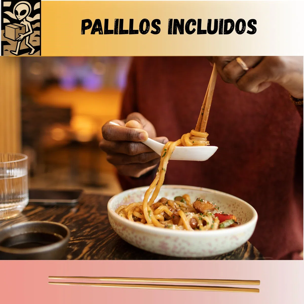 Menú Coreano – Pack de Comida Coreana Completa con Udon Garak, Kimchi, Bebida Milkis, Pepero y Algas