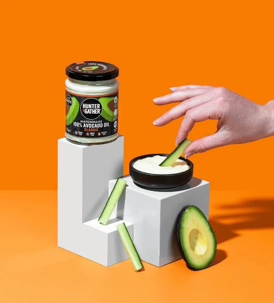 Hunter & Gather Mayonesa de Aceite de Aguacate | Clásico 250g | Hecha con Aceite de Aguacate Puro y Yema de Huevo de Granja Británica | Paleo, Keto, Sin Azúcar y Sin Gluten