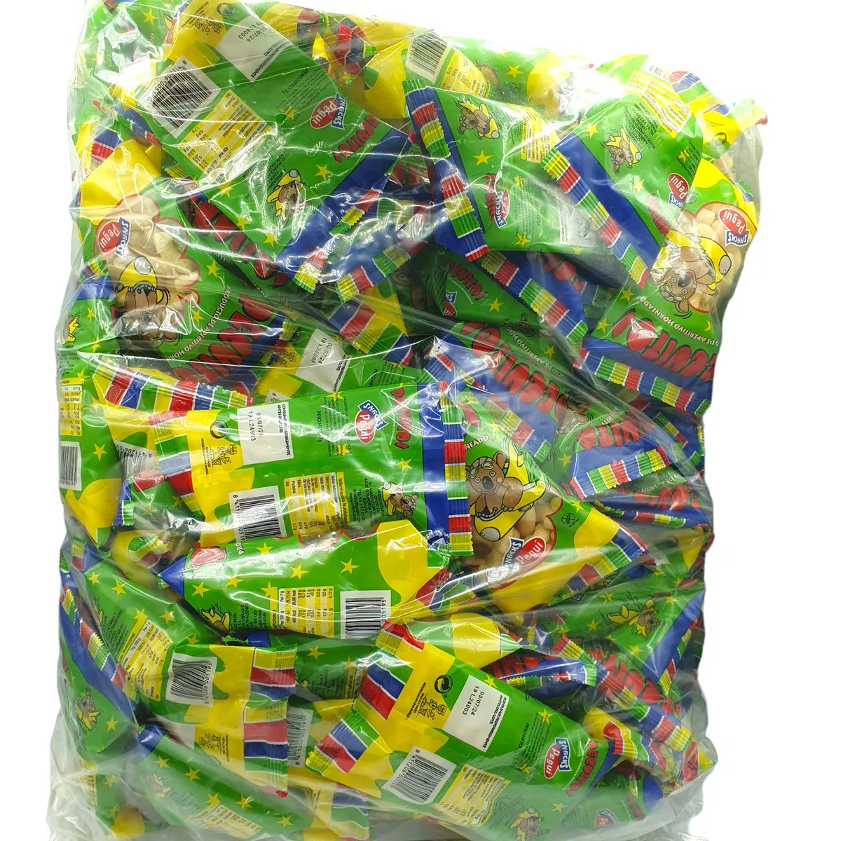 Peguitos - Gusanitos - Aperitivo de Maíz Horneado - 100 Bolsas de 7 gr. - Gusanitos Peguitos - Sin Gluten