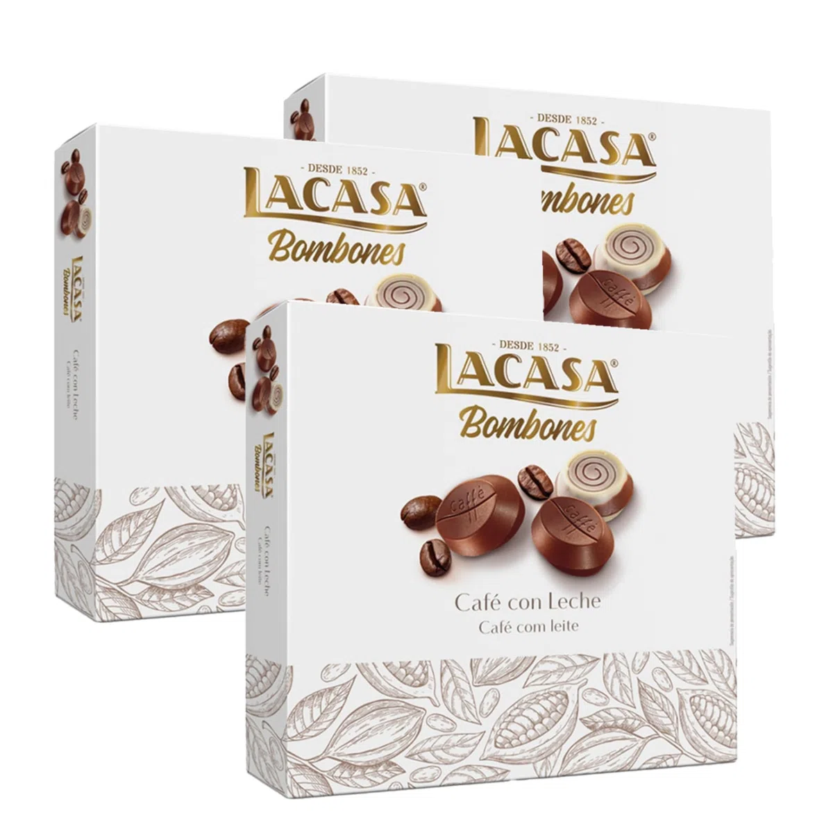 Lacasa Lote de 3x Caja de Bombones Café con leche 200G