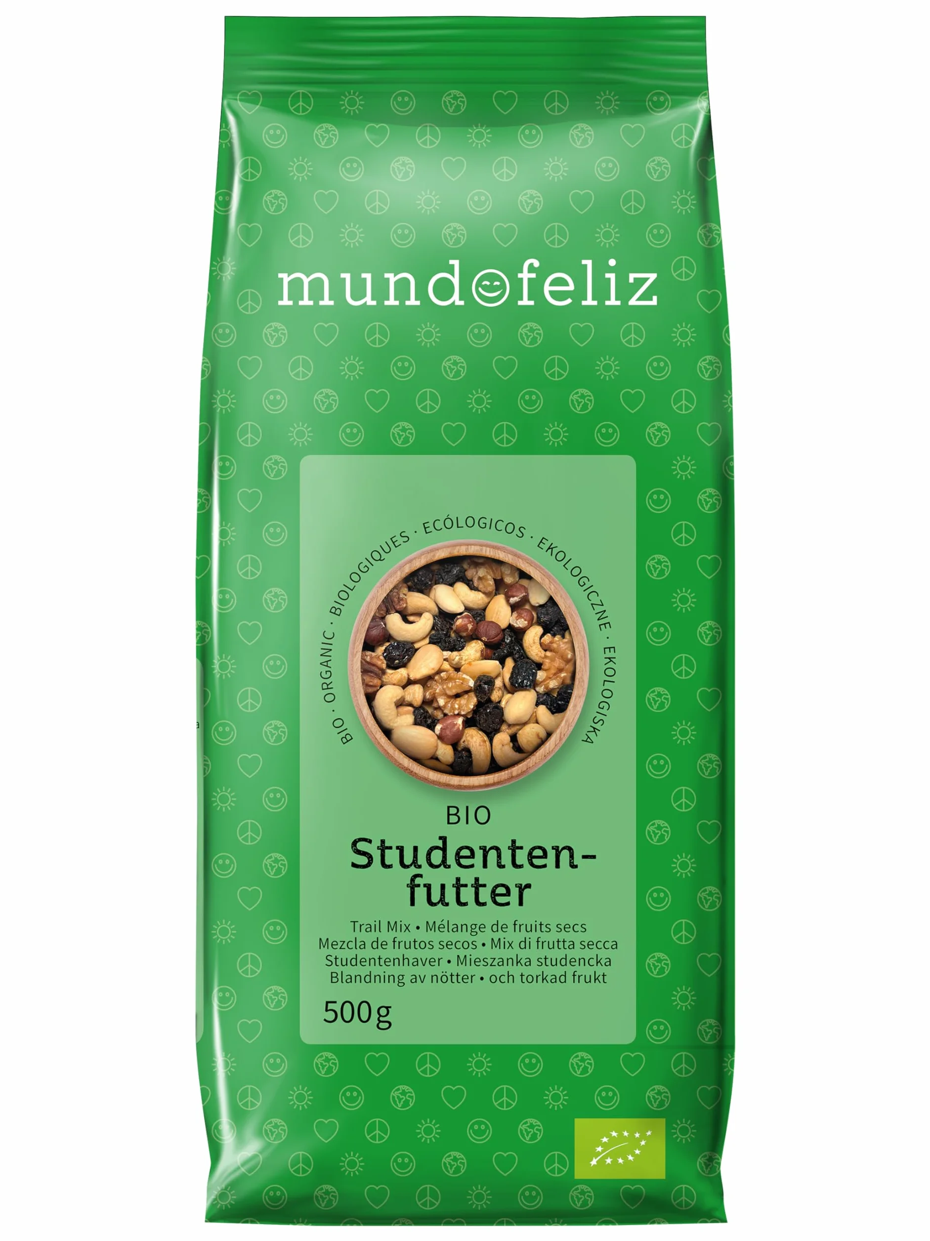 Mundo Feliz - Cóctel de fruta y frutos secos ecológicos, 2 bolsas de 500 g