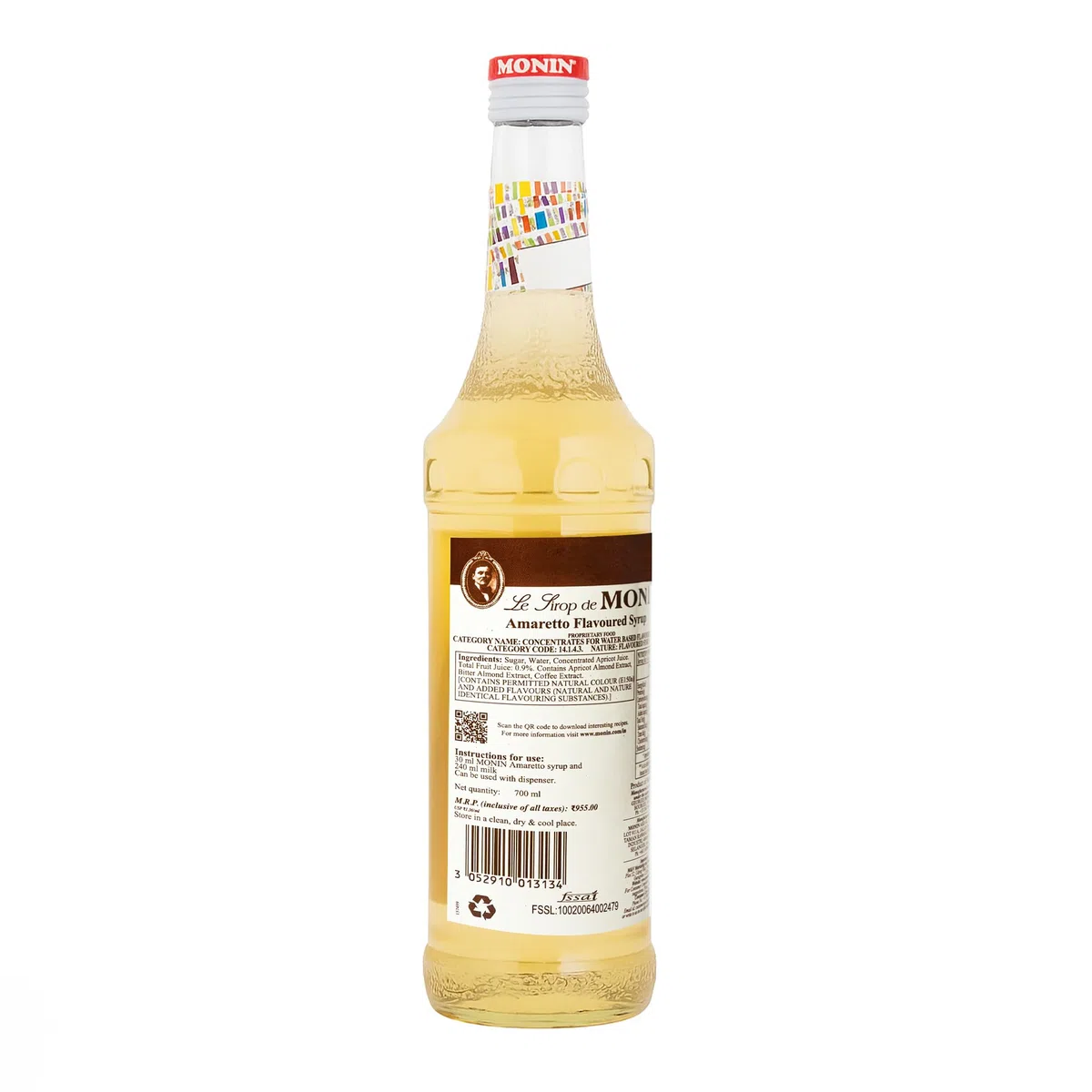 Monin Sirope Amaretto - Paquete de 3 x 700 ml - Total: 2100 ml