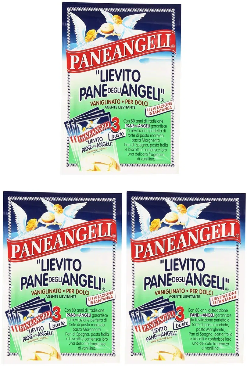 3 x Paneangeli lievito vanigliato 48 g pasta salsa de vainilla levadura (3 bolsas de 16 g)