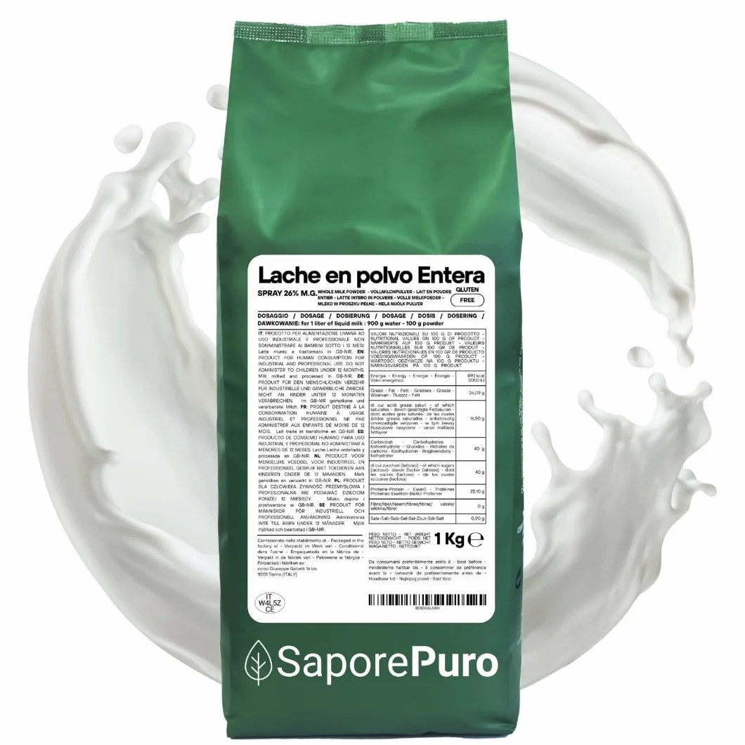 Saporepuro Leche en polvo entera 1 kg 26% grasa