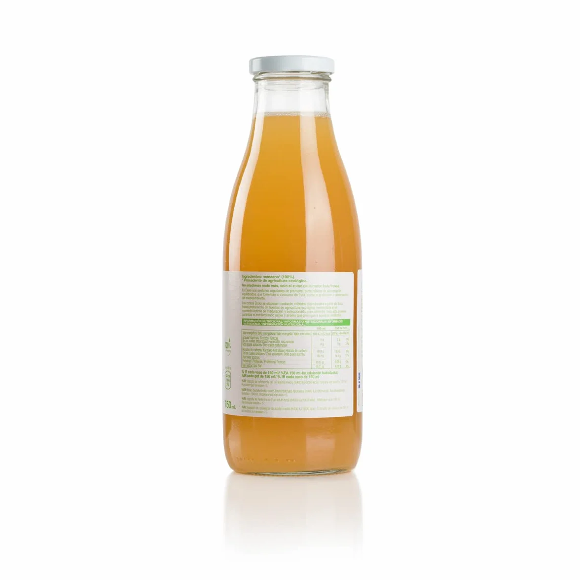 ÉKOLO Zumo de Manzana Ecológico, 100% Exprimido, 6 Botellas x 750 ml, 4500 ml