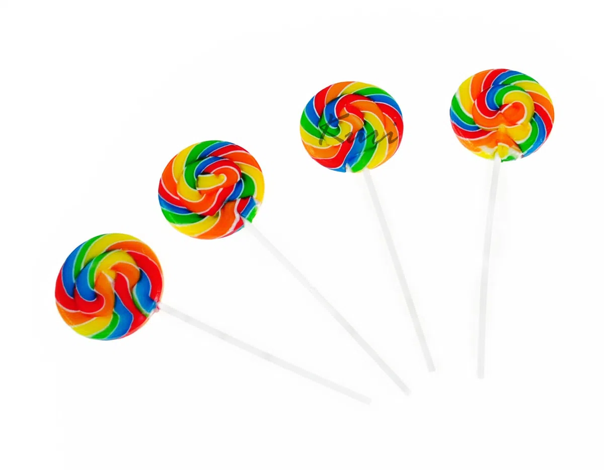 Piruletas redondas de colores con sabor dulce - 30 gramos - 18 piezas - espiral arcoíris