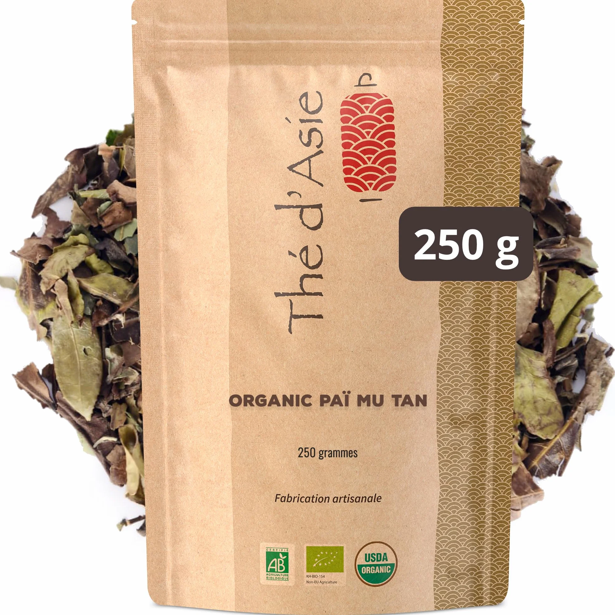 Té blanco Paï Mu Tan Té blanco orgánico de China a granel - 250 g -Agricultura ecológica certificada - Thé d'Asie de KHLA