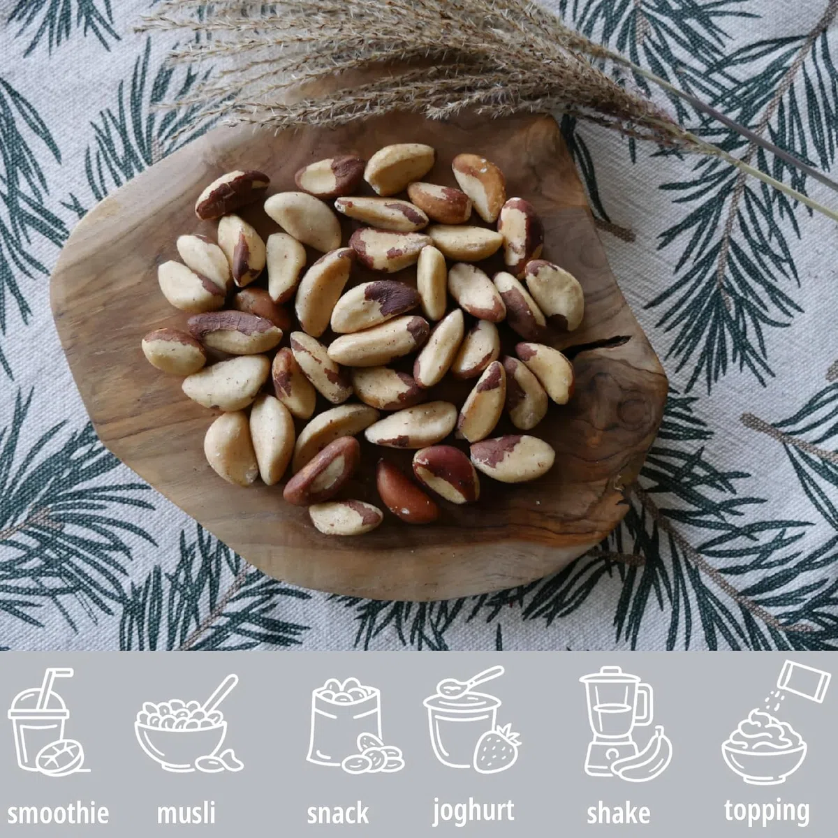 HiFood nueces de Brasil 500 g – nueces de Brasil enteras (Brazil Nuts), naturales, formato grande, veganas, sin aditivos, uso versátil en cocina y repostería