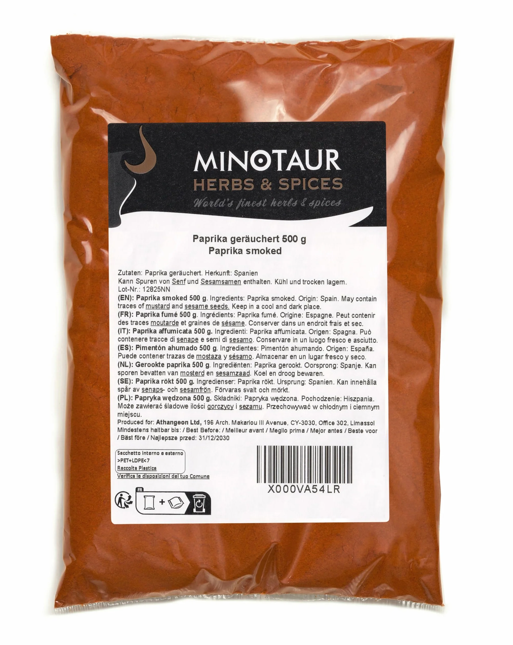 Minotaur Spices | Pimentón ahumado | 2 x 500g (1 Kg) | Pimentón en polvo ahumado