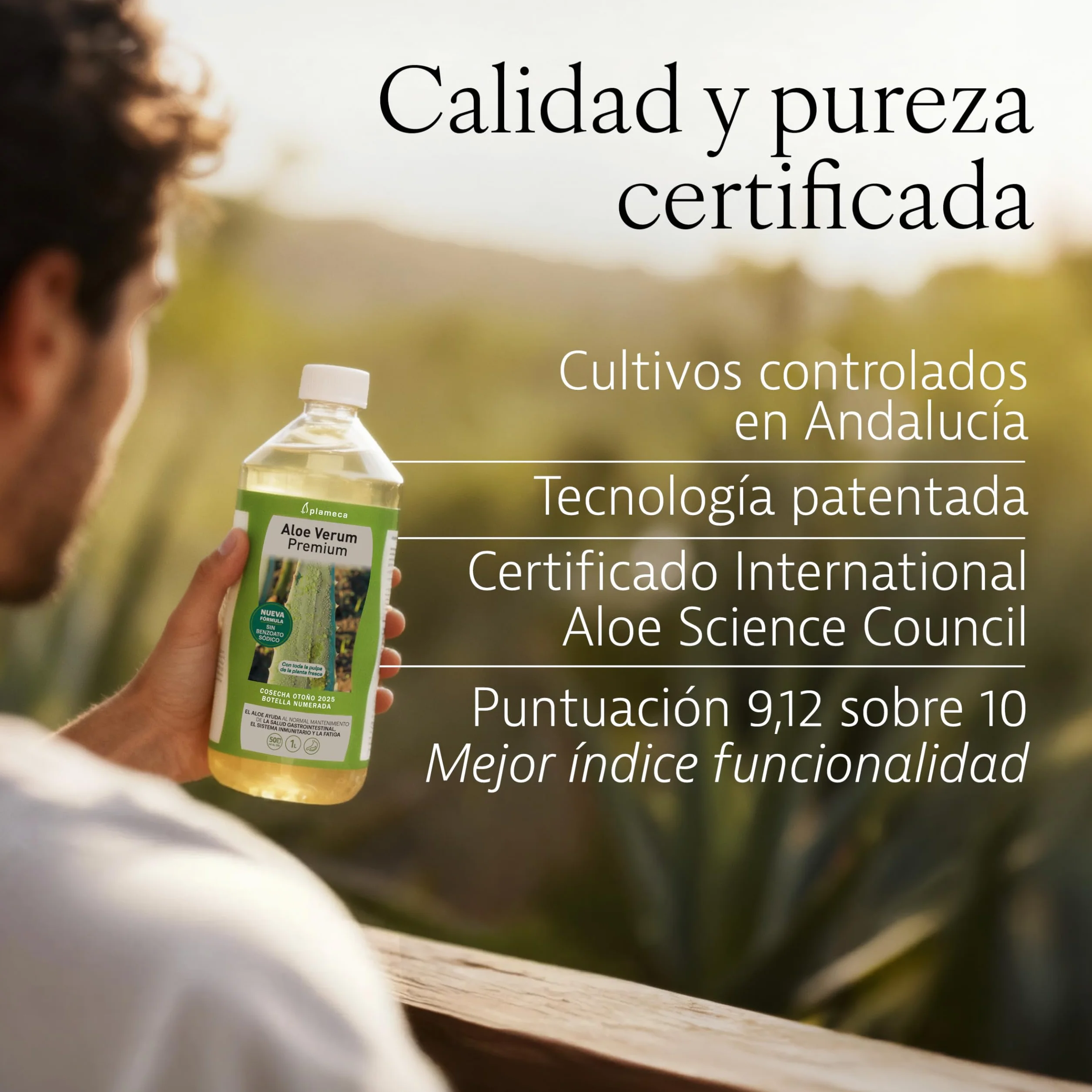 PLAMECA - Aloe Verum Premium, Aloe Vera Bebida, Jugo, Zumo, Sin Pasteurizar, Sin Edulcorantes, en Frío, Ayuda a la Salud Gastrointestinal, el Sistema Inmunitario y ante la Fatiga, Sabor Puro - 1 L
