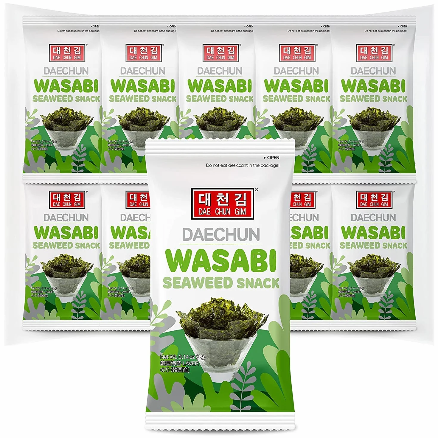 Daechun (Choi's1) Wasabi Seaweed Snack 20 Pack Producto de Corea