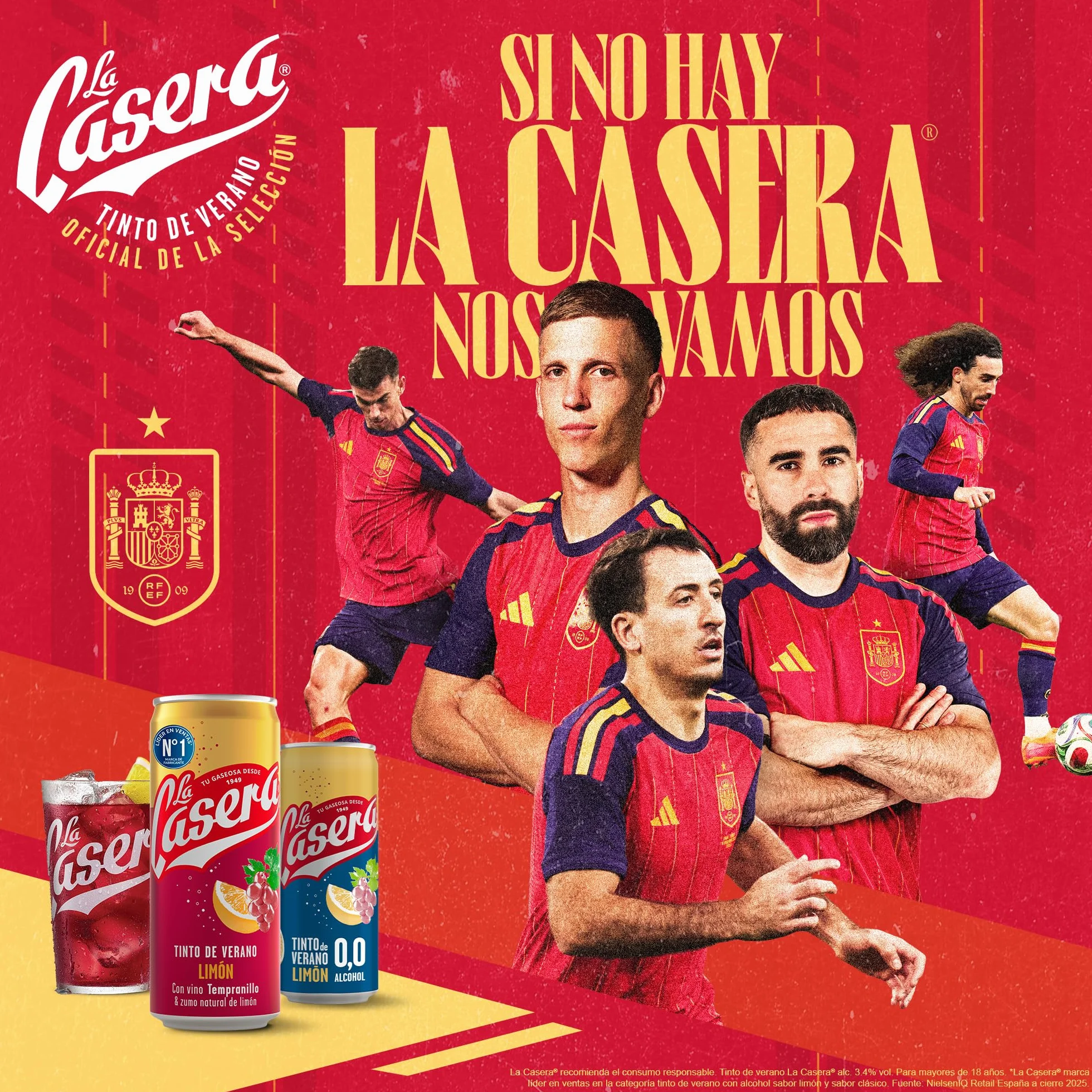 La Casera Tinto de Verano con Gaseosa - Lata, Pack 24 x 33 cl