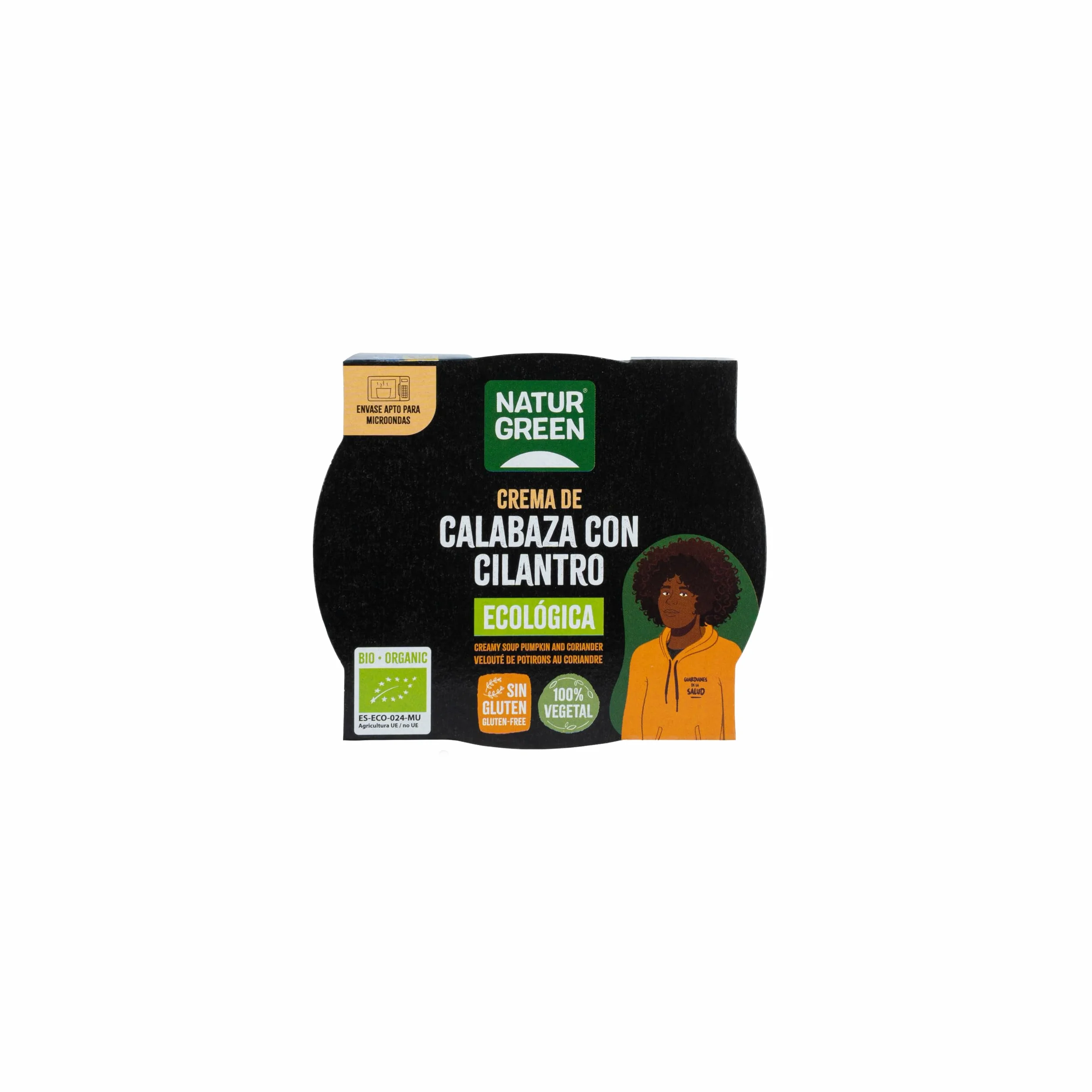 NaturGreen - Crema de Calabaza y Cilantro Bio, Pack 6 x 310 g, Lista para Tomar, Vegana, Sin Gluten, Sin Lactosa, Bajo en Grasas Saturadas, Aceite de Oliva Virgen Extra, Receta Natural y Ecológica