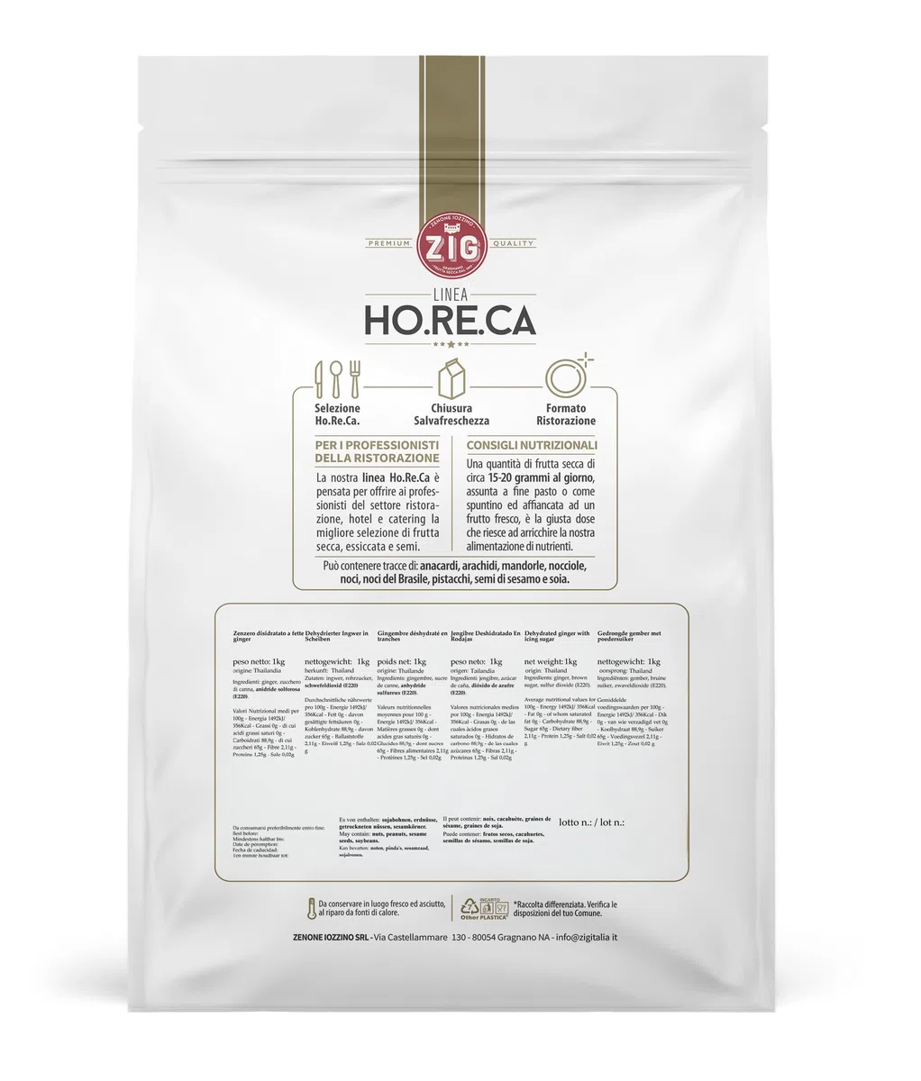 ZIG - HORECA - jengibre deshidratado en rodajas secas 1 Kg