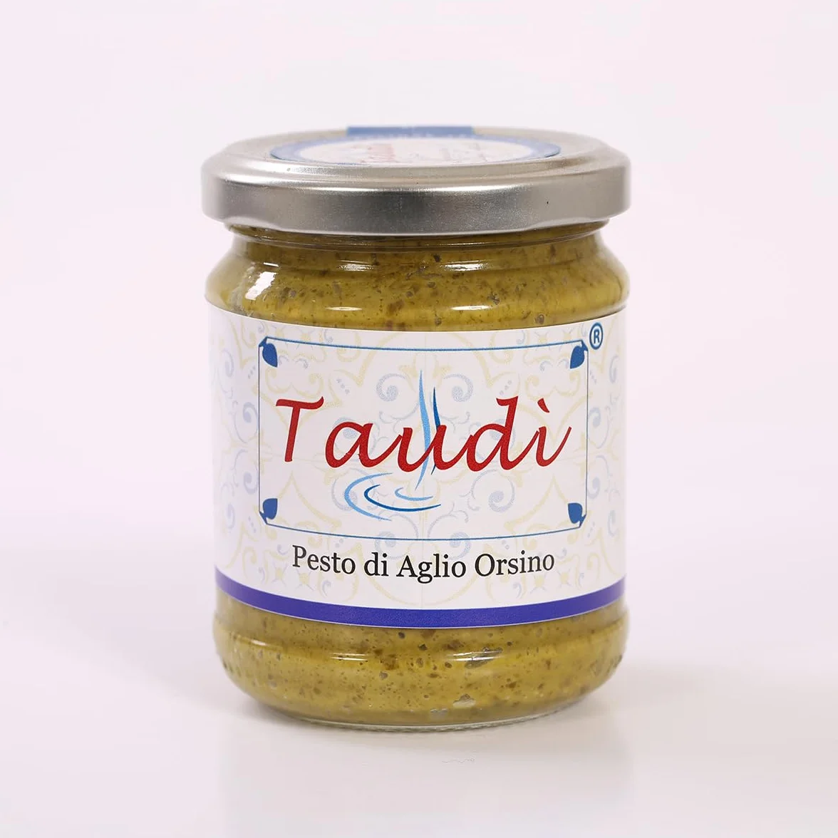 Taudì Conserve Pesto de Ajo Silvestre (Ajo Ursino) Siciliano – Condimento 100% Natural, Artesanal, Gourmet para Pasta, Bruschetta y Recetas Gourmet – Frasco 180 g