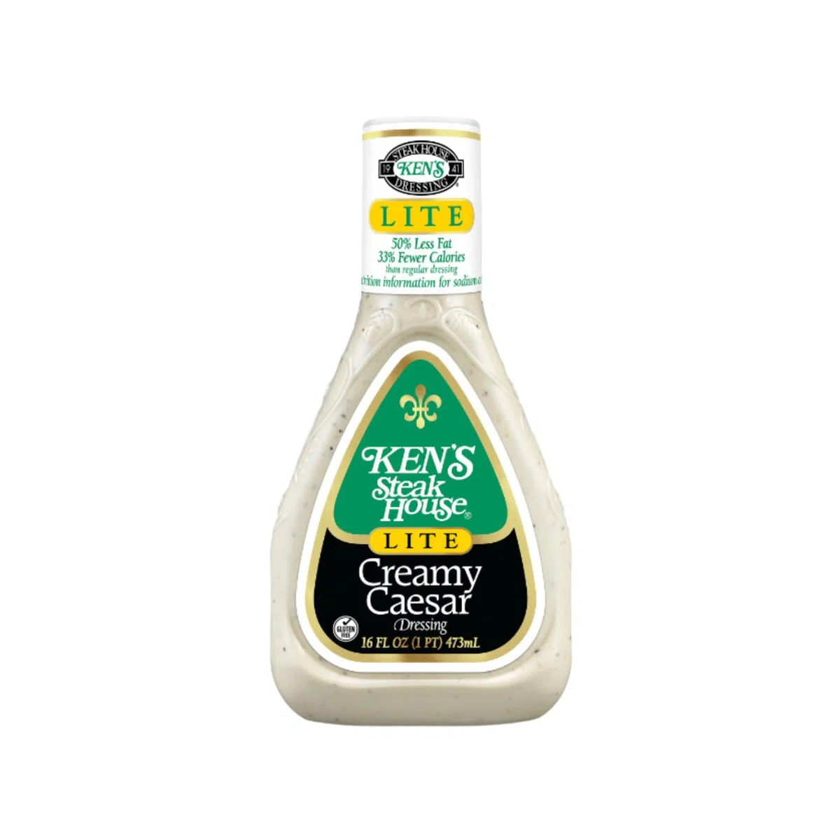 Ken's Steakhouse LITE Creamy Caesar Dressing (Pack of 2) 16 oz Bottles