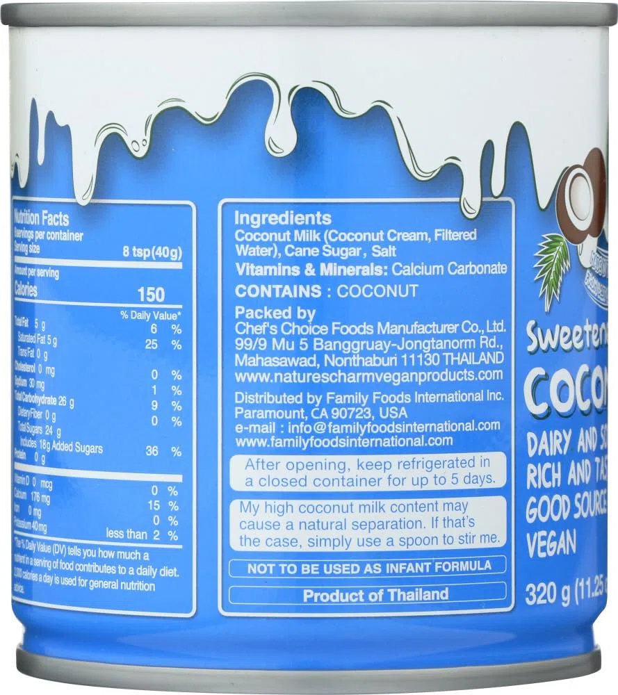 Nature's Charm Sweetned Condensed Coconut Milk, 11.25 Oz. (Pack of 3)