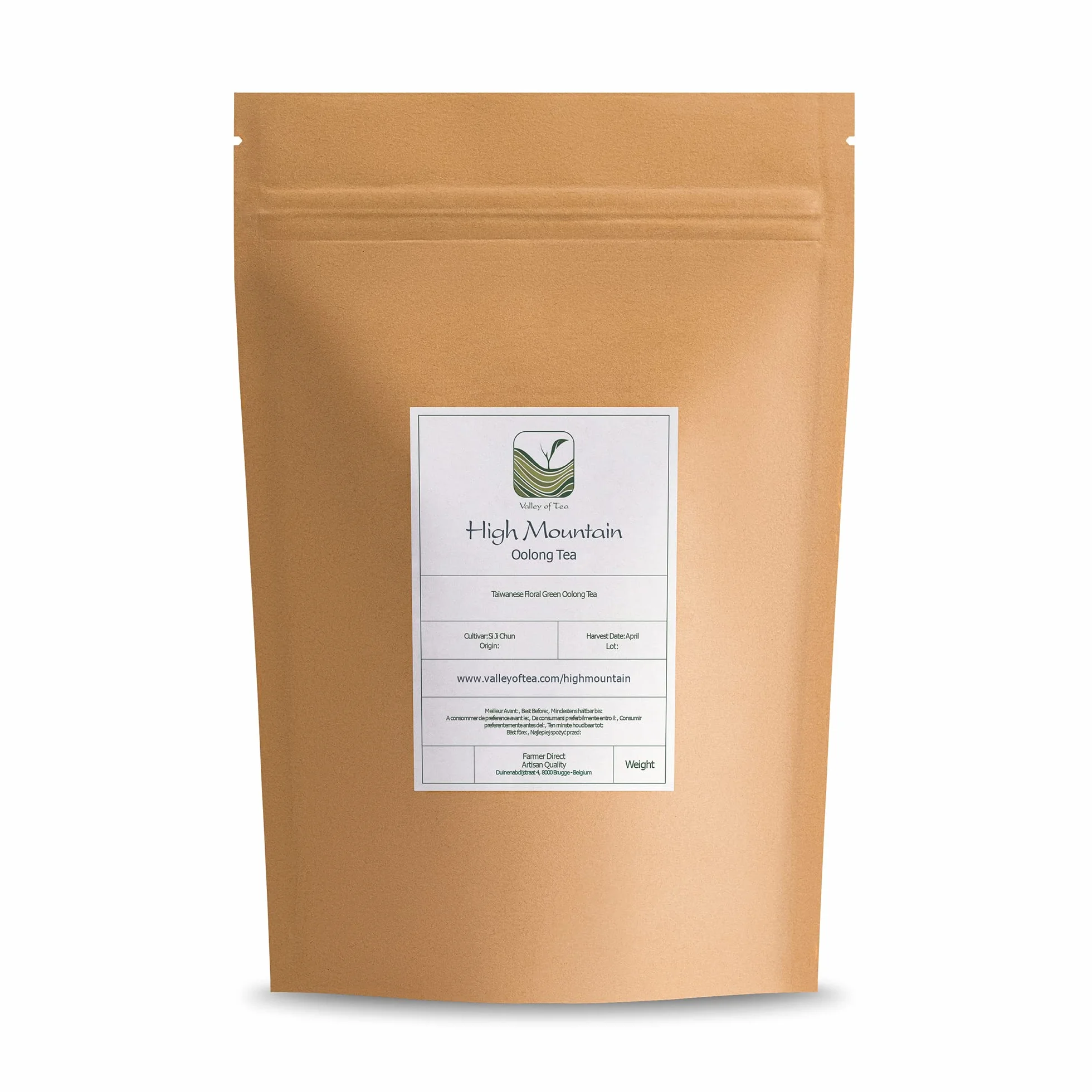 Valley of Tea - Té Oolong de Montaña Alta Taiwán - Wulong Té Tieguanyin - Té Blu Taiwanés - 100 g (Paquete de 1)