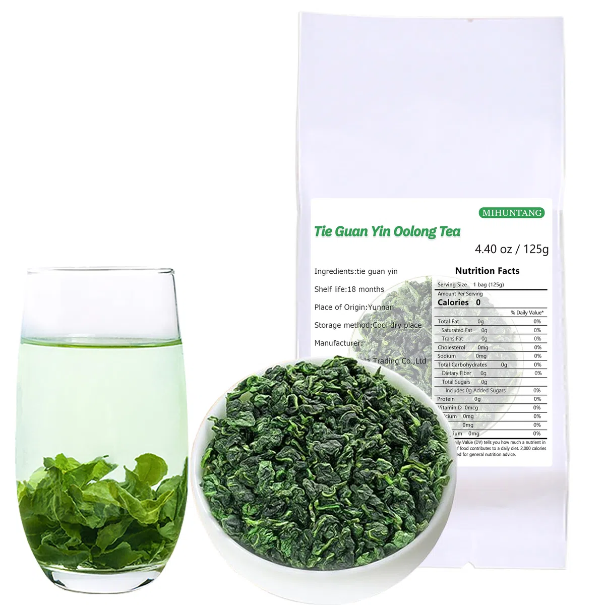 Tie Guan Yin Oolong Tea 125g Alta Montaña Tieguanyin Diosa de Hierro Hoja Suelta Wu Té Verde Largo