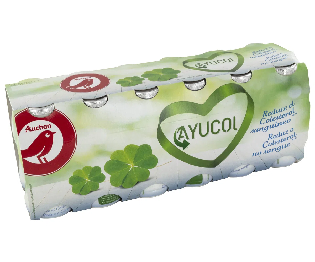 YUCOL Yogur líquido, que ayuda a controlar el colesterol|AUCHAN| PRODUCTO REFRIGERADO HASTA CASA| (NATURAL, 12 x 100 ml)