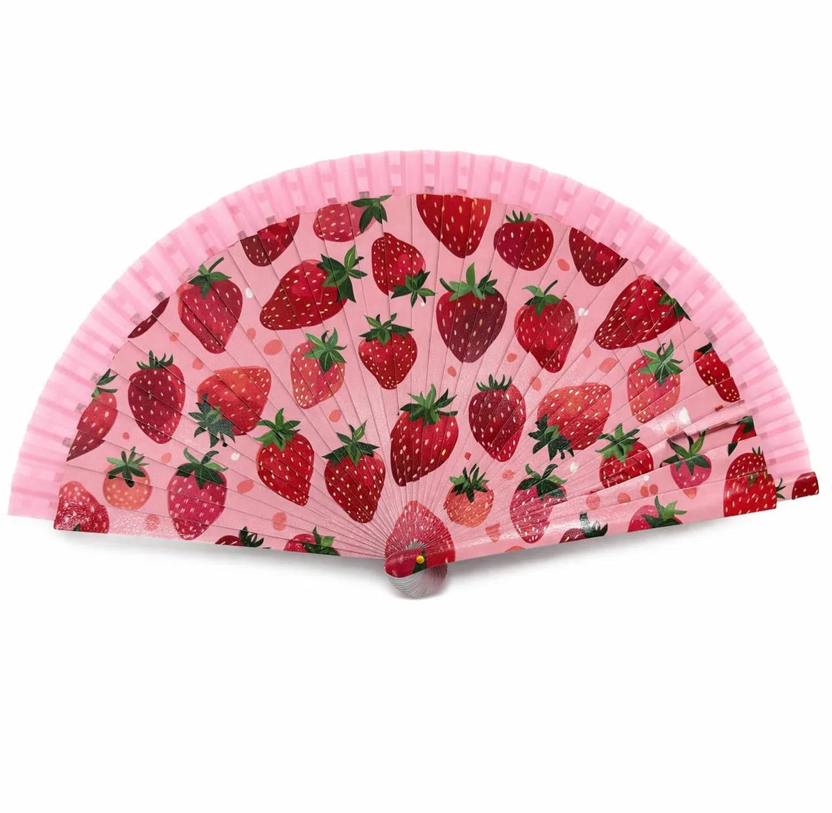 Abanico de Mano Plegable con Diseño de Frutas – Sandía, Aguacate, Fresas, Limones, Piña y Naranjas | Ligero, Compacto 23 cm, Ideal para Verano, Playa, Eventos y Regalo