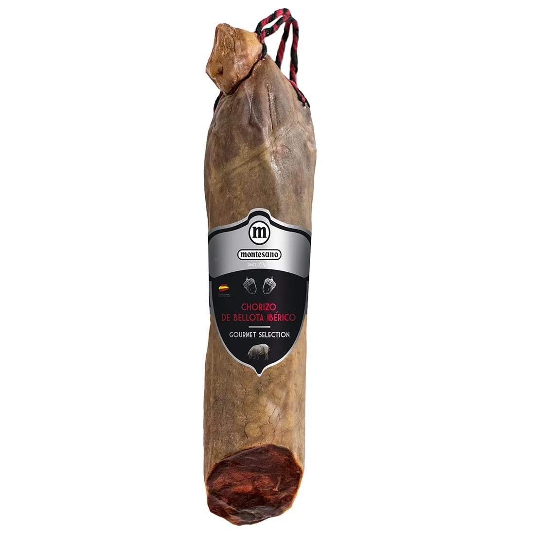 Ibéricos Montesano | Chorizo de Bellota 100% Ibérico | Elaborado con Cerdos Ibéricos Criados en Libertad y Alimentados con Bellotas | Aderezado con Pimentón de La Vera | Sabor Intenso | 0,5-0,6Kg