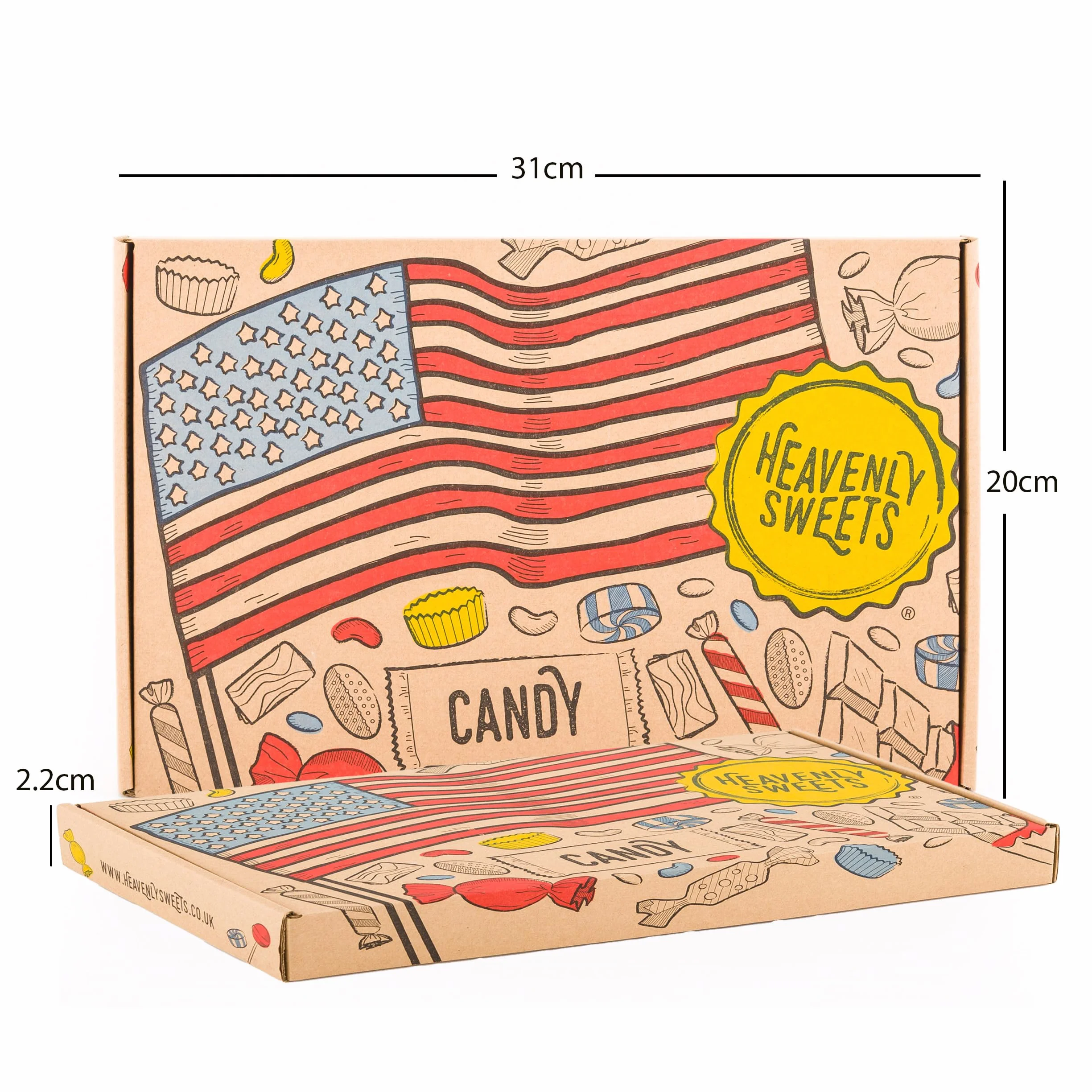 Heavenly Sweets | Caja de regalo de dulces estadounidenses | Más de 120 piezas de dulces para fiestas de USA | Cesta de piñata para cumpleaños, Dia Del Padre, Semana Santa, día de la madre, Pascua