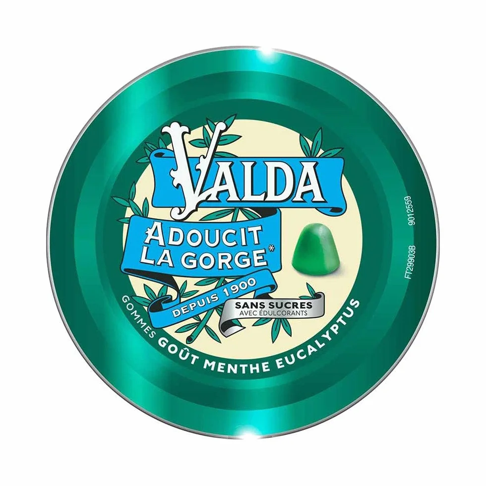 Valda Gomitas sin azúcar que suavizan la garganta sabor menta eucalipto 140 g