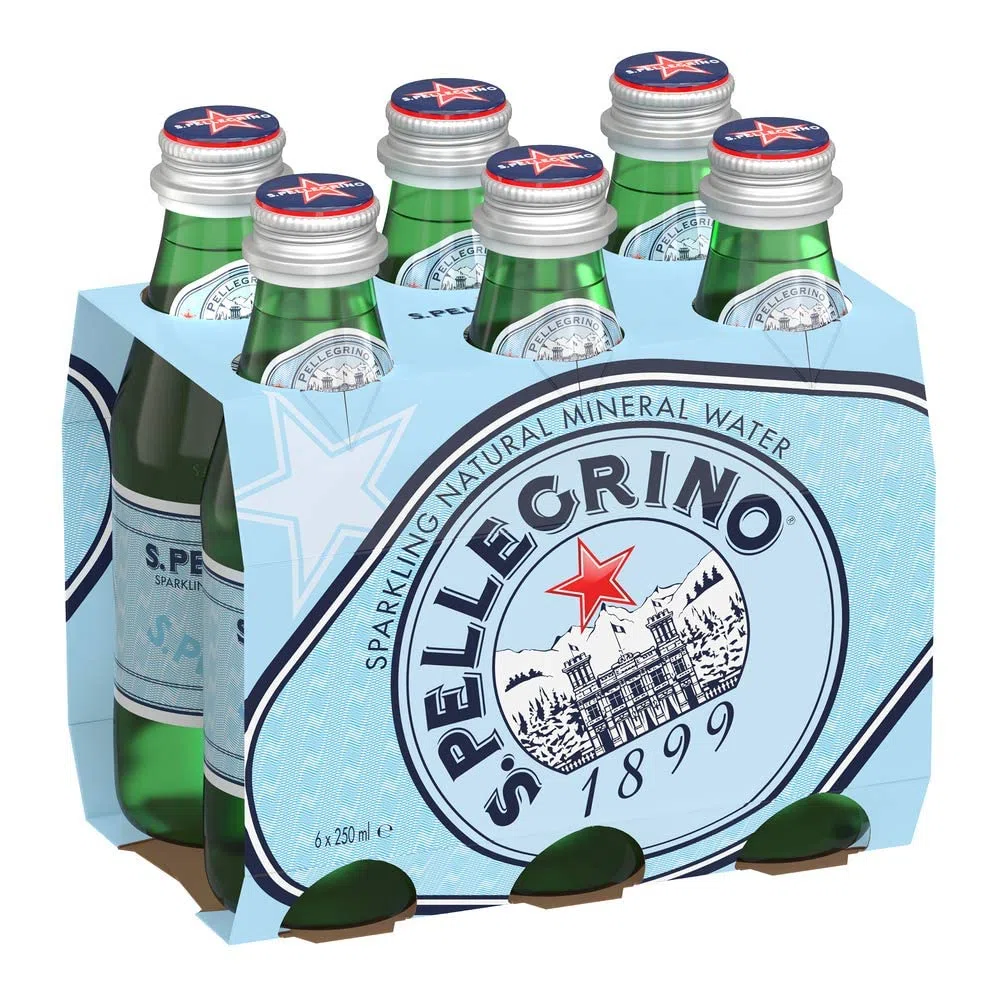 San Pellegrino Agua Mineral Natural Con Gas (6X250ml) (Paquete de 2)