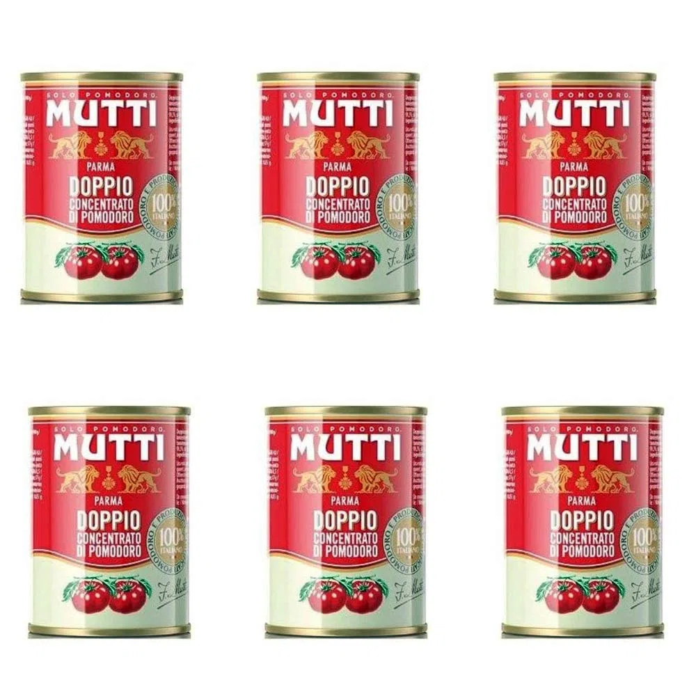 6x Mutti Doppio Concentrato Tomato Paste. 140g. 100% Italian