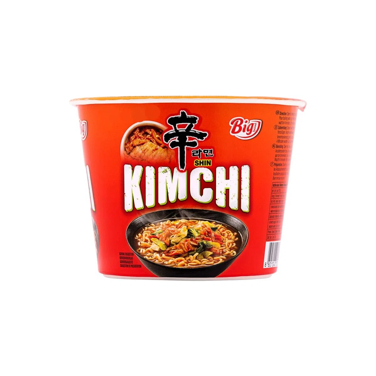 YIJIA | Pack de 4 Ramen Coreano Cup Noodles Soup | Sabor de Shrimp Picante，Kimchi，Shin Ramyun，Udon Tempura | Nong shim