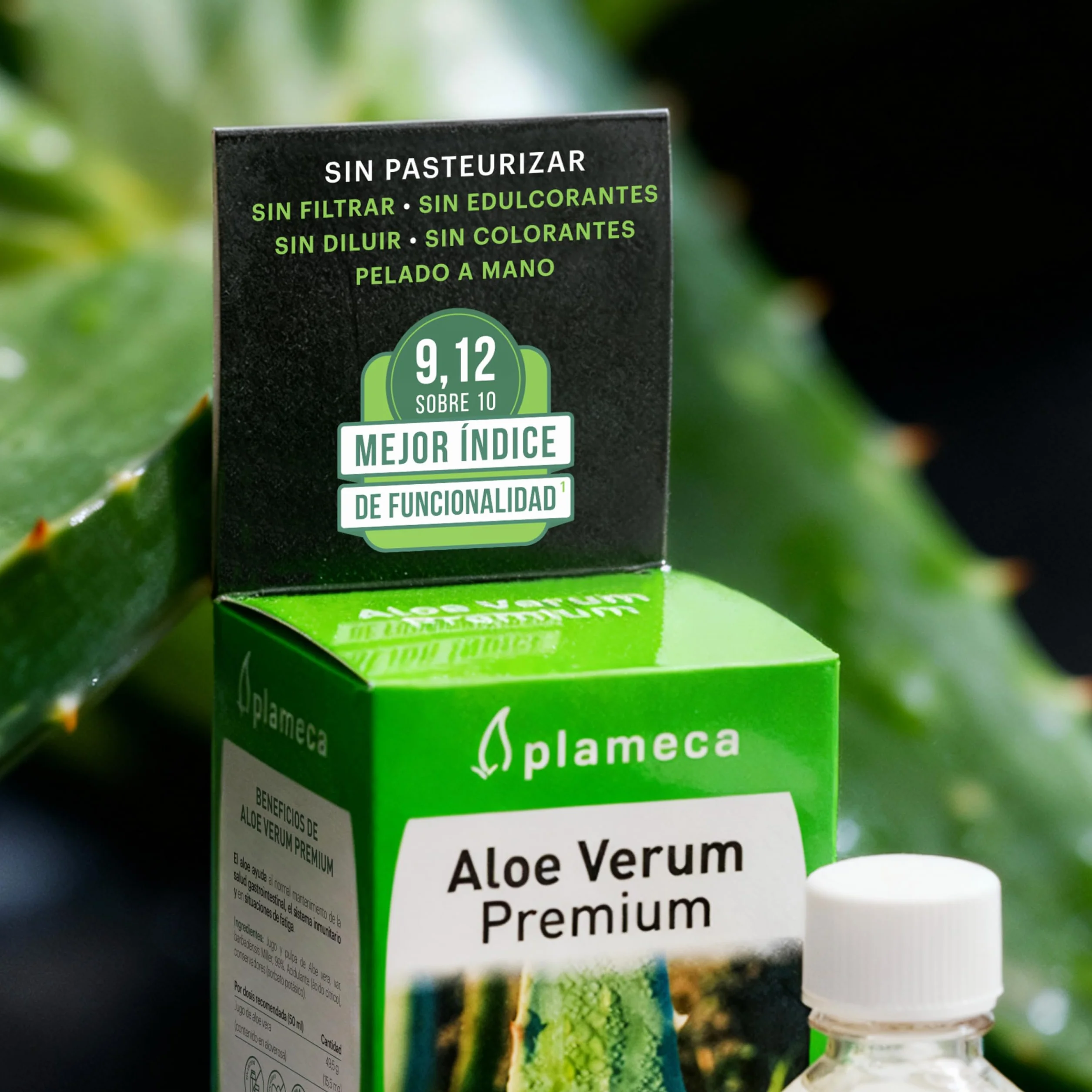 PLAMECA - Aloe Verum Premium, Aloe Vera Bebida, Jugo, Zumo, Sin Pasteurizar, Sin Edulcorantes, en Frío, Ayuda a la Salud Gastrointestinal, el Sistema Inmunitario y ante la Fatiga, Sabor Puro - 1 L