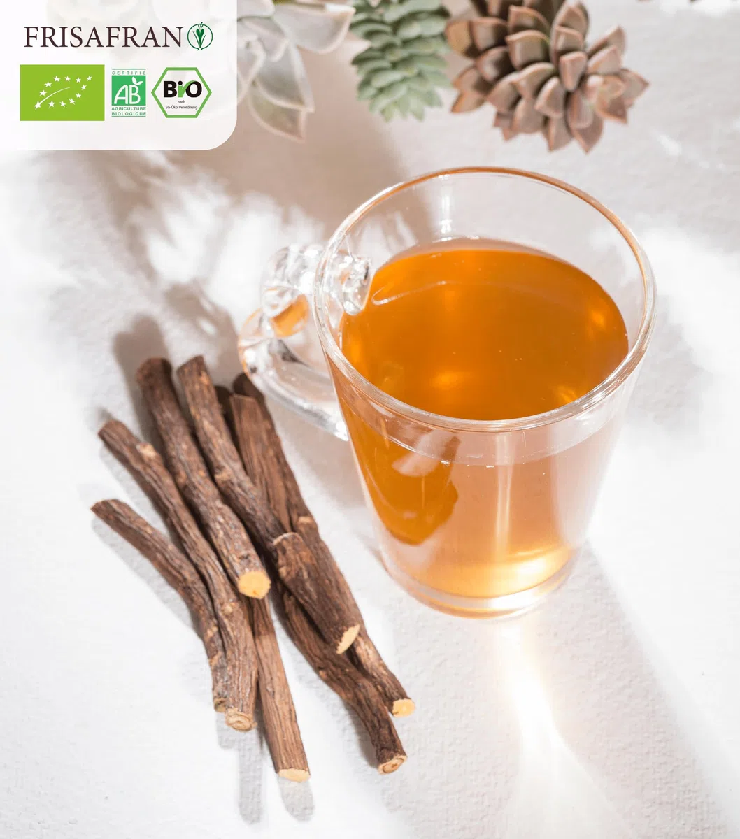 FRISAFRAN | Infusión de Raíz de Regaliz y Menta Ecológica 60 Uds | 120g | Biológica | Digestiva | Té de Regaliz Natural | Directamente del Productor | Origen España