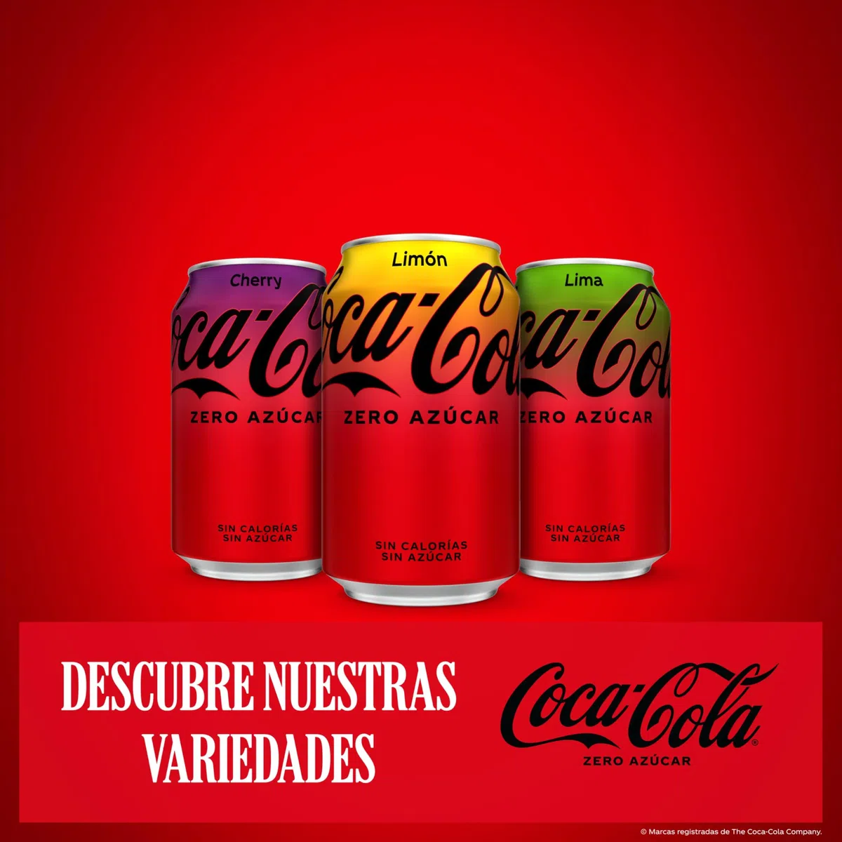 Coca-Cola Zero, Refresco de Cola sin Azúcar Sabor Cherry - Pack 24 latas de 330 ml