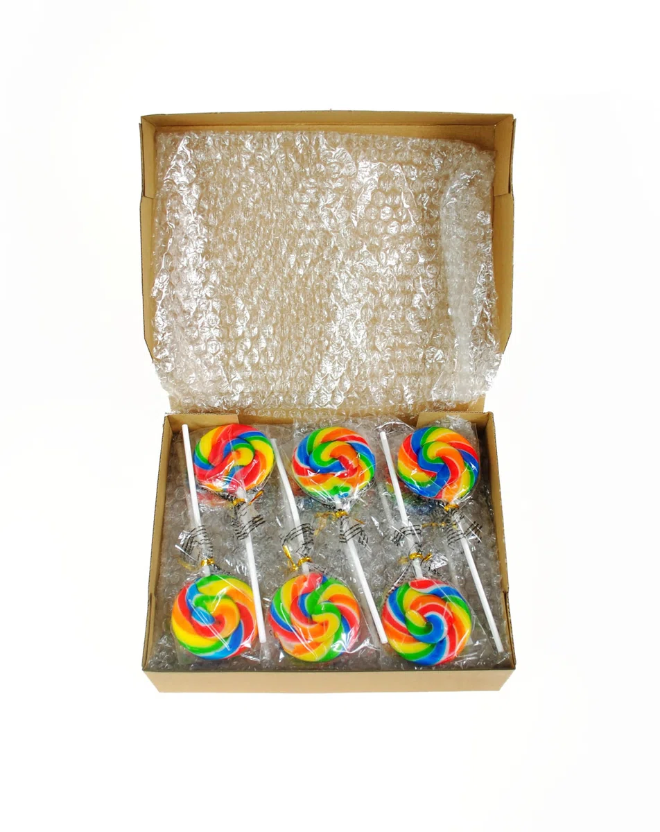 Piruletas redondas de colores con sabor dulce - 30 gramos - 18 piezas - espiral arcoíris