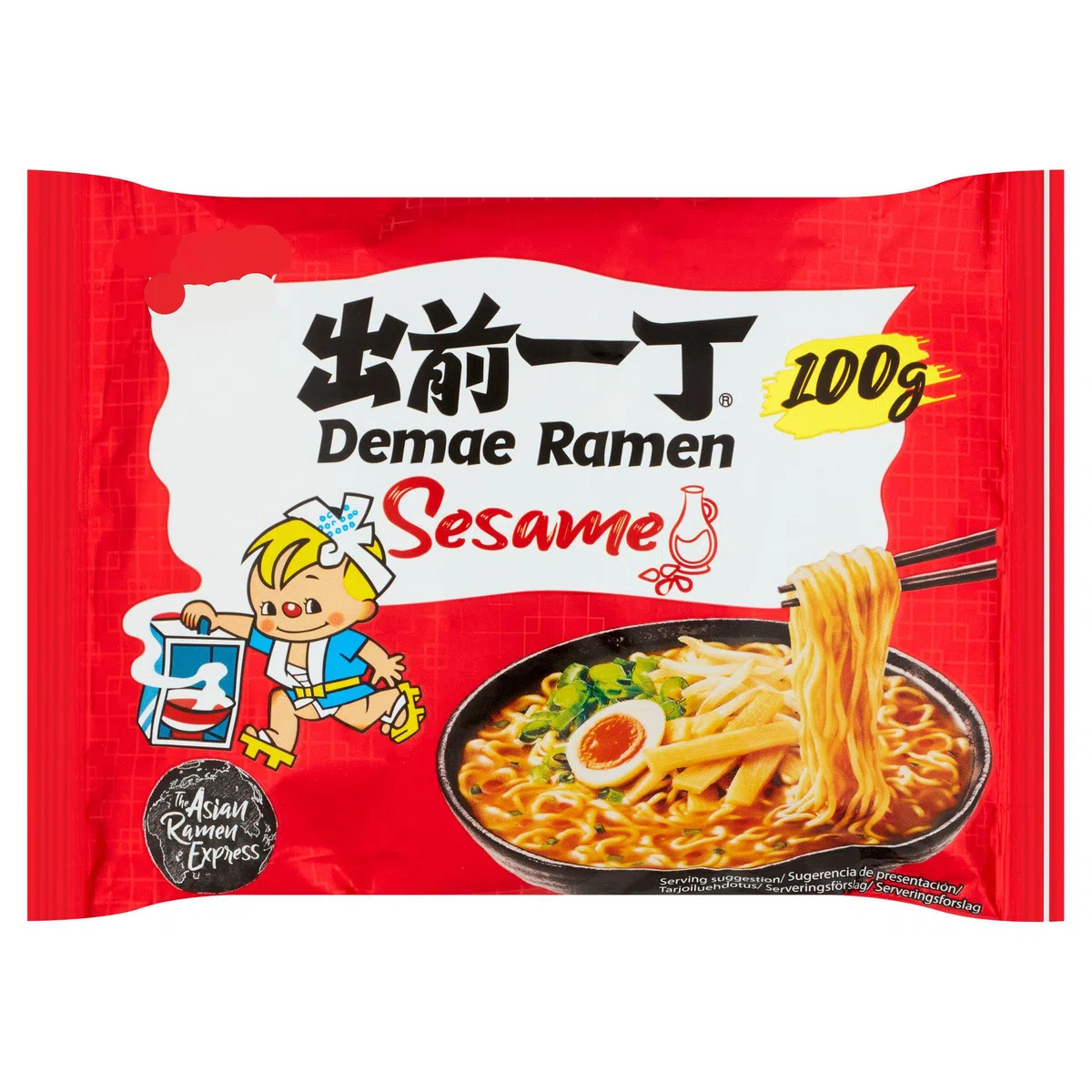 YIJIA | Pack 7 x 100g Demae Instant Noodles Ramen PAQUETES MEZCLADOS - Sabor Tonkotsu, Pollo, Ternera, Mariscos, Sésamo, Picante, Miso