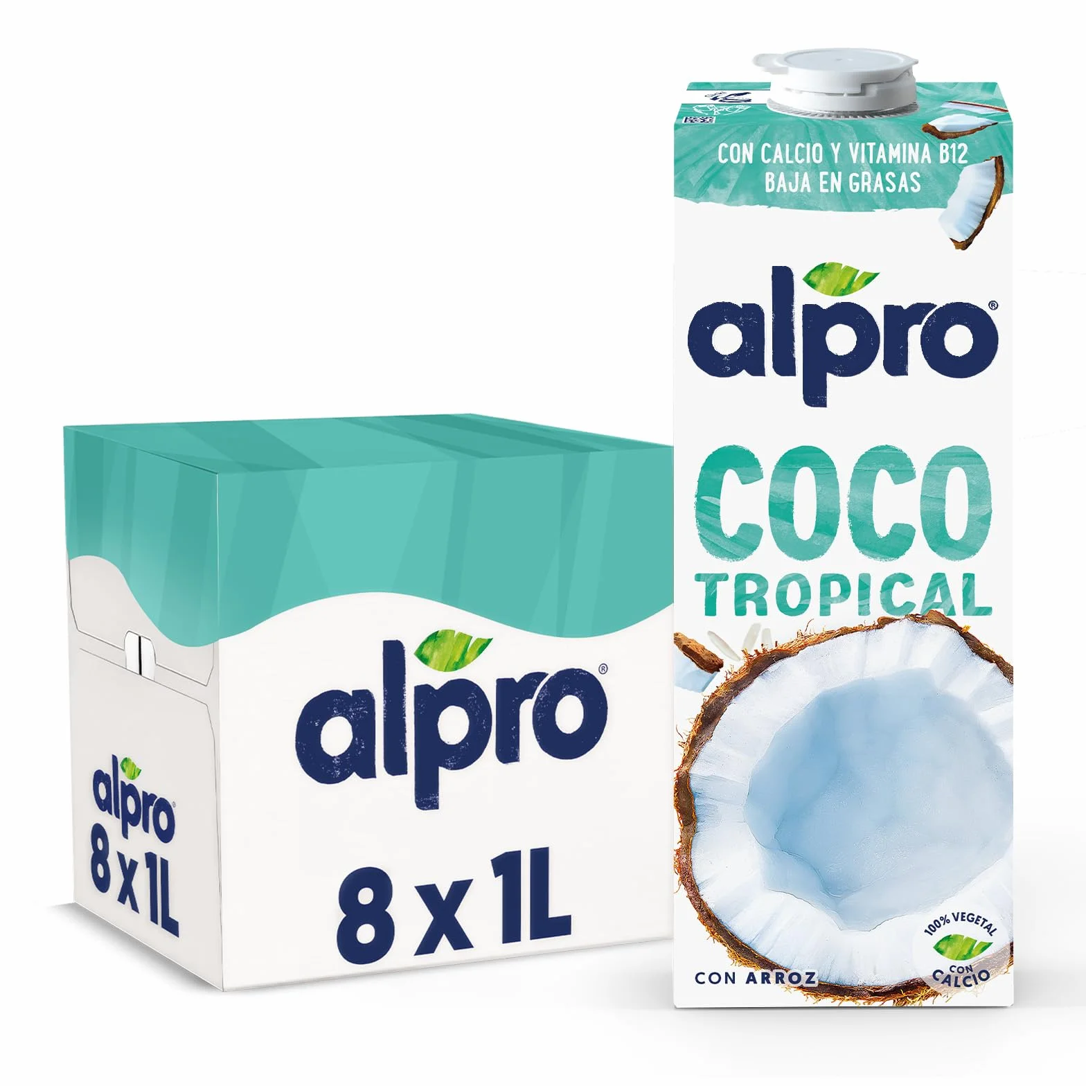 Alpro Bebida Vegetal de Coco Pack 8 x 1L